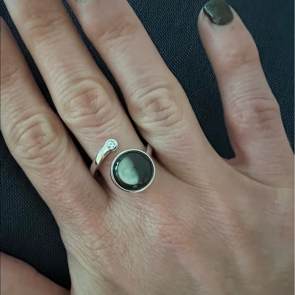 Moon Glow Cosmic Spiral Ring in Rhodium - Picture 4 of 6